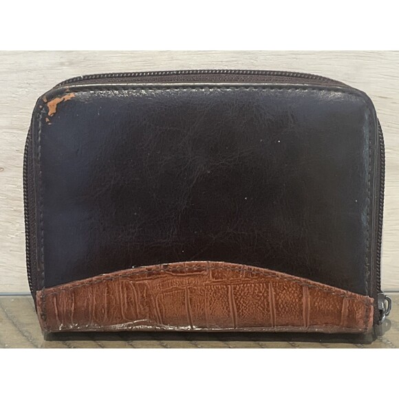 BelleRose Women's Wallet Brownblack Leather - Picture 2 of 7